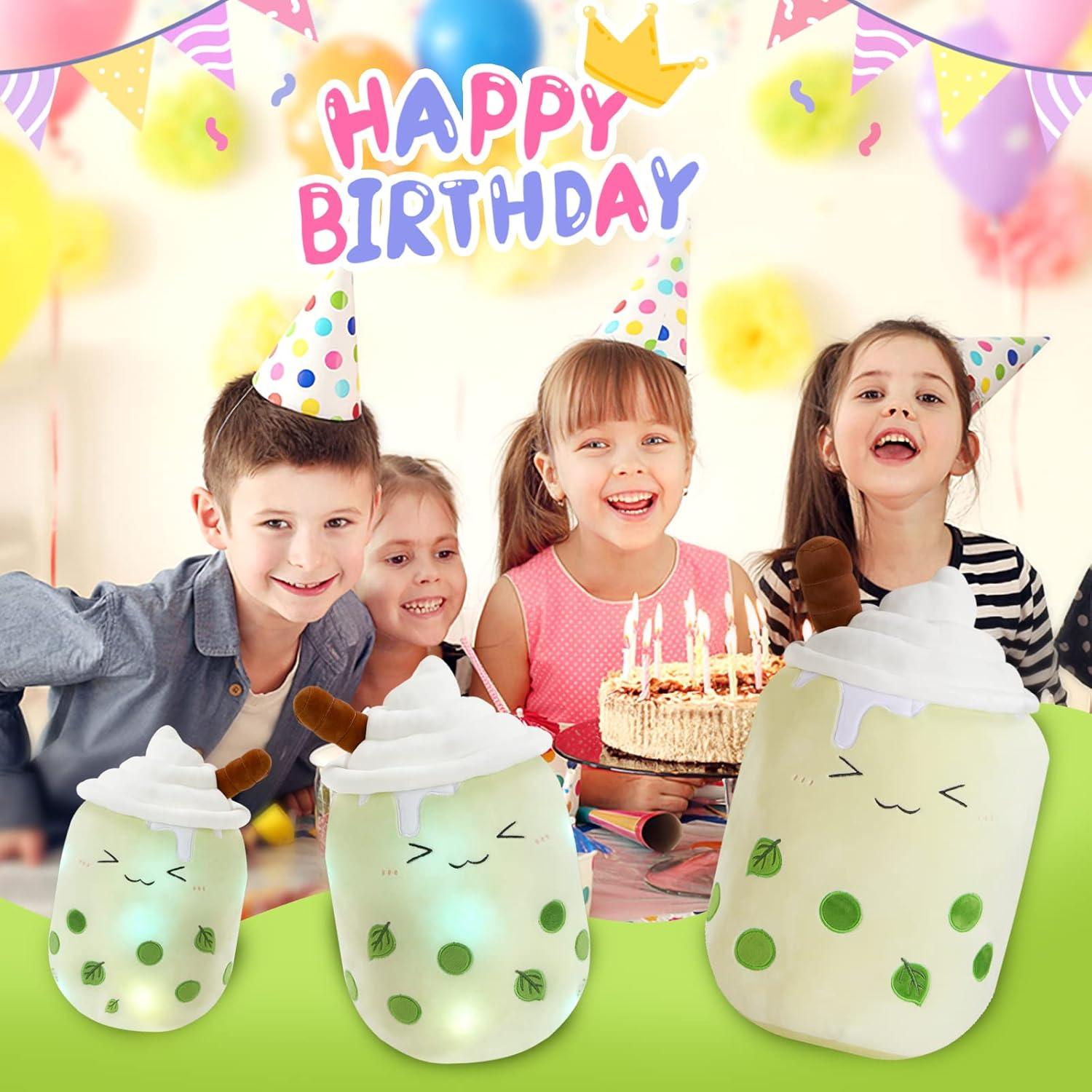 Almohada de Peluche Athoinsu Boba Matcha LED 38cm Verde