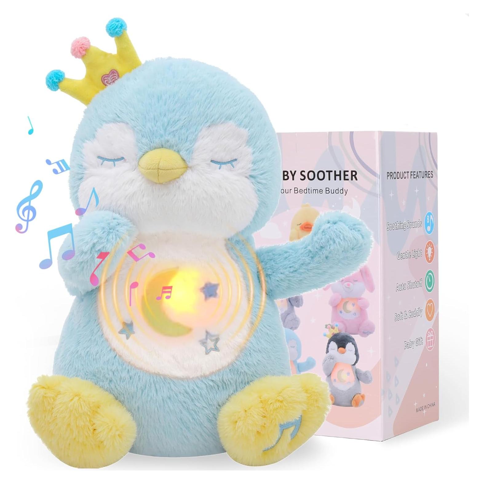 Juguete de Peluche Pingüino Emoin Azul con Respiración Realista