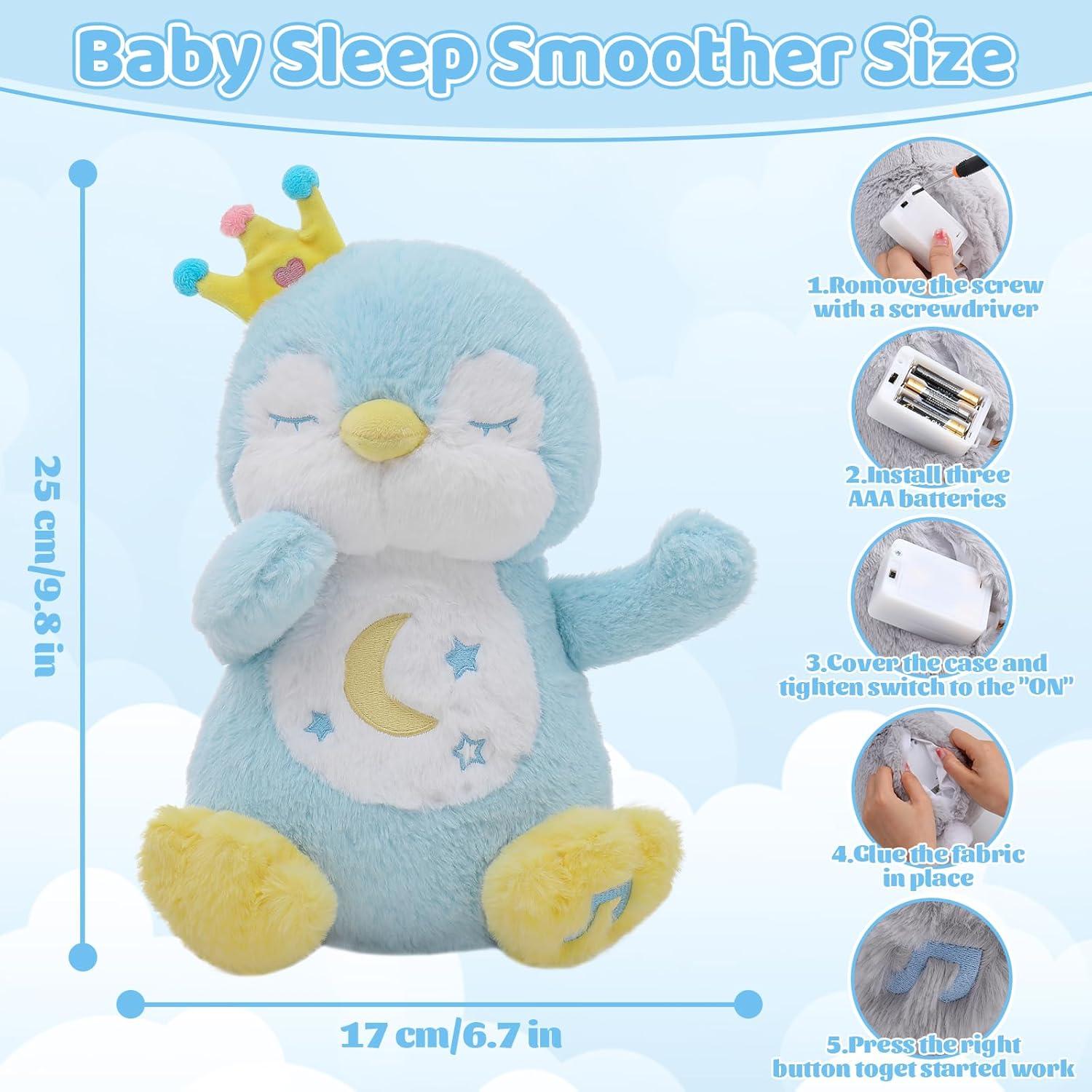 Juguete de Peluche Pingüino Emoin Azul con Respiración Realista