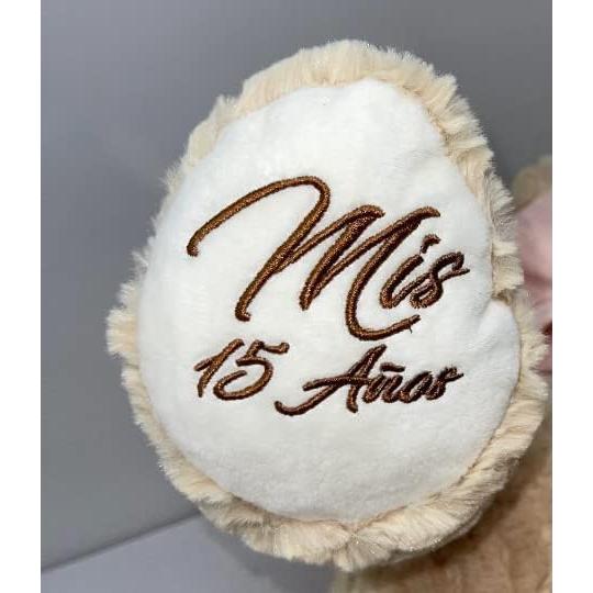 Oso de Quince Años Kinnex 50.8 cm Burdeos con Vestido