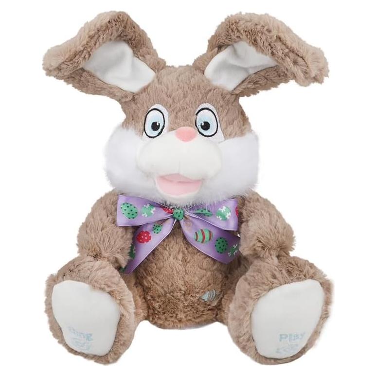 Conejo de Peluche Musical Interactivo 30 cm Beige - Zhong Le Toys