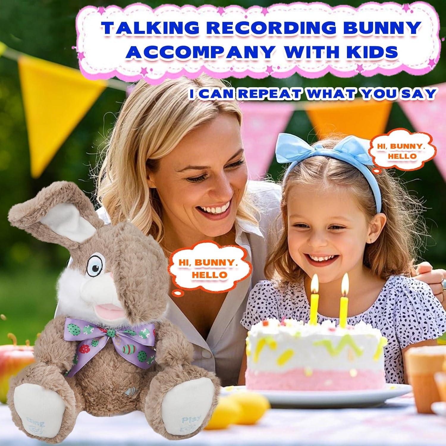 Conejo de Peluche Musical Interactivo 30 cm Beige - Zhong Le Toys