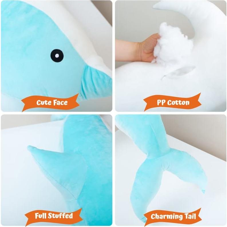 Almohada de Peluche Delfín Rosa 120cm Kekeso Suave