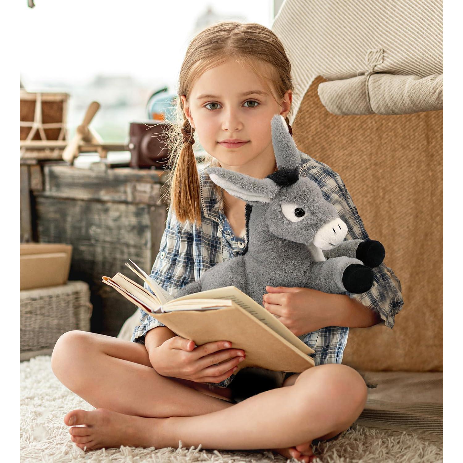 Peluche Burro Acostado DolliBu - Suave 23 cm para Niños y Adultos