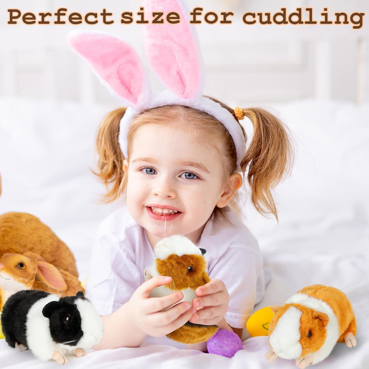 3 Juguetes de Peluche Cobaya Realistas para Niños - Redaica