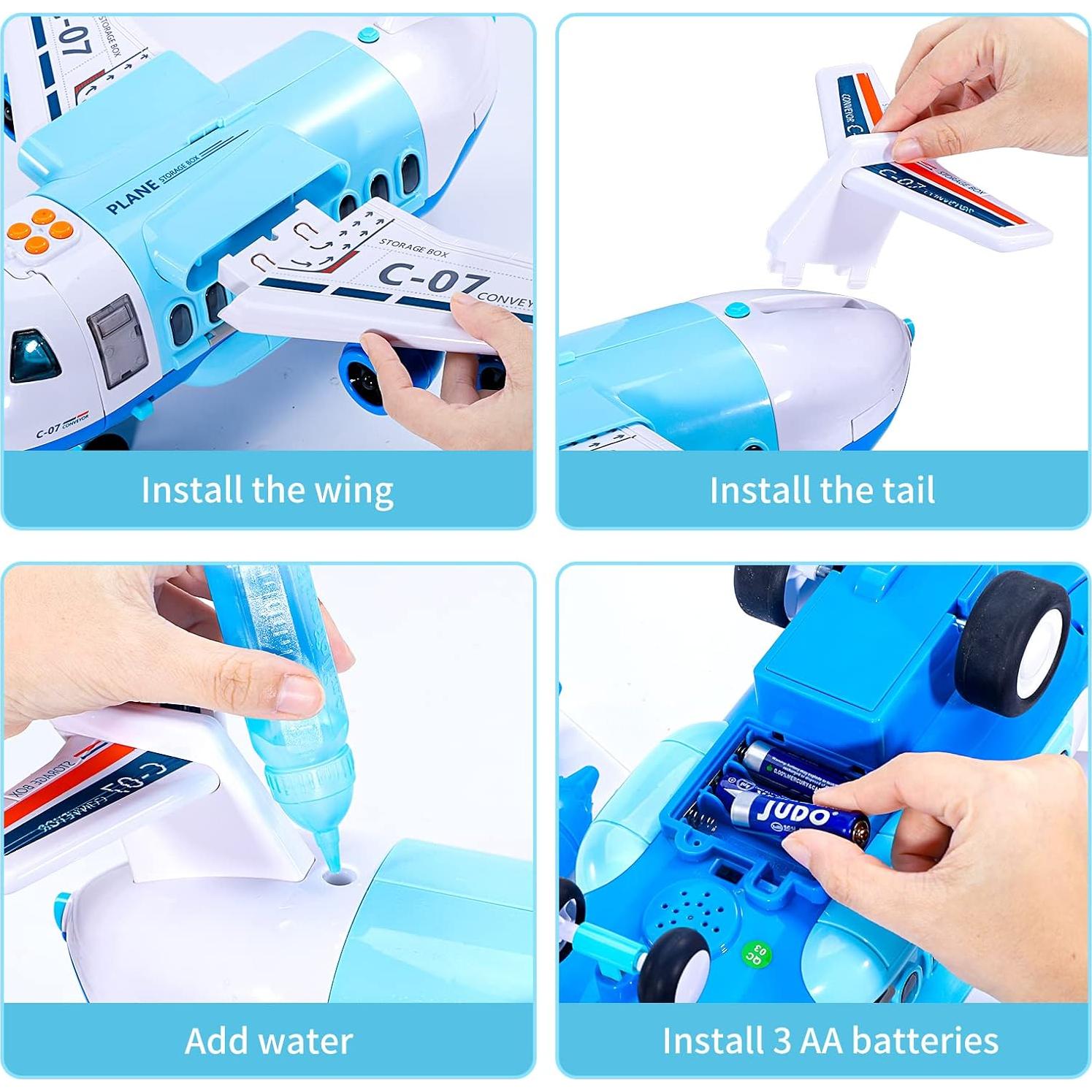 Avión de Carga Lichengfeng con 6 Vehículos y Luces