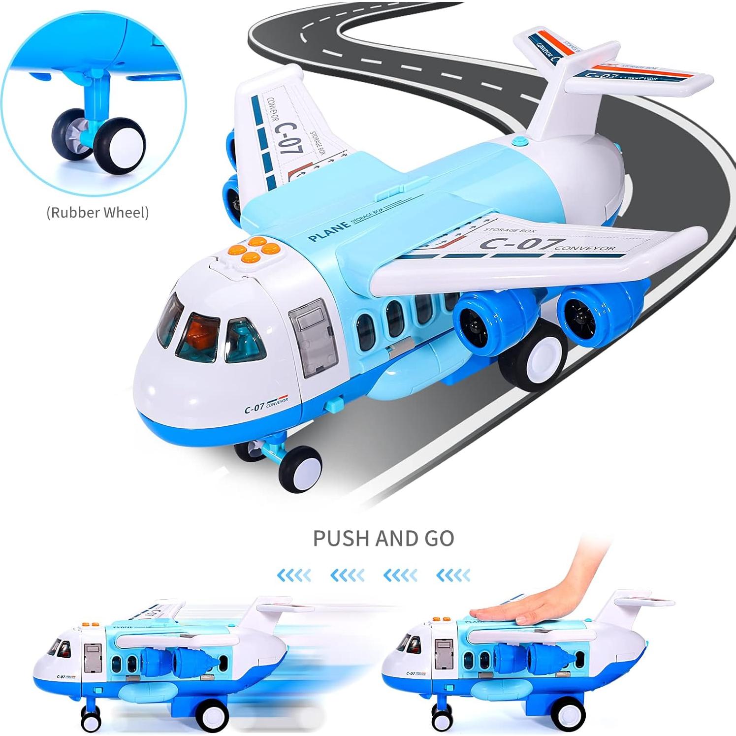 Avión de Carga Lichengfeng con 6 Vehículos y Luces