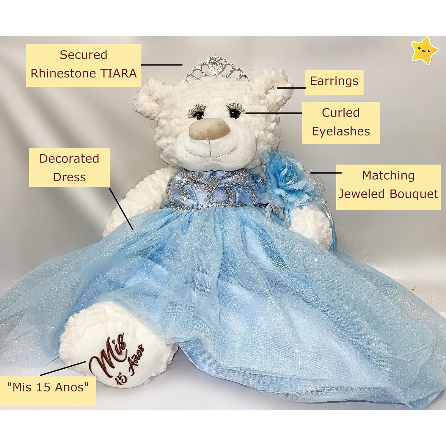 Oso de Peluche Quinceañera Kinnex 50.8 cm Azul Marino