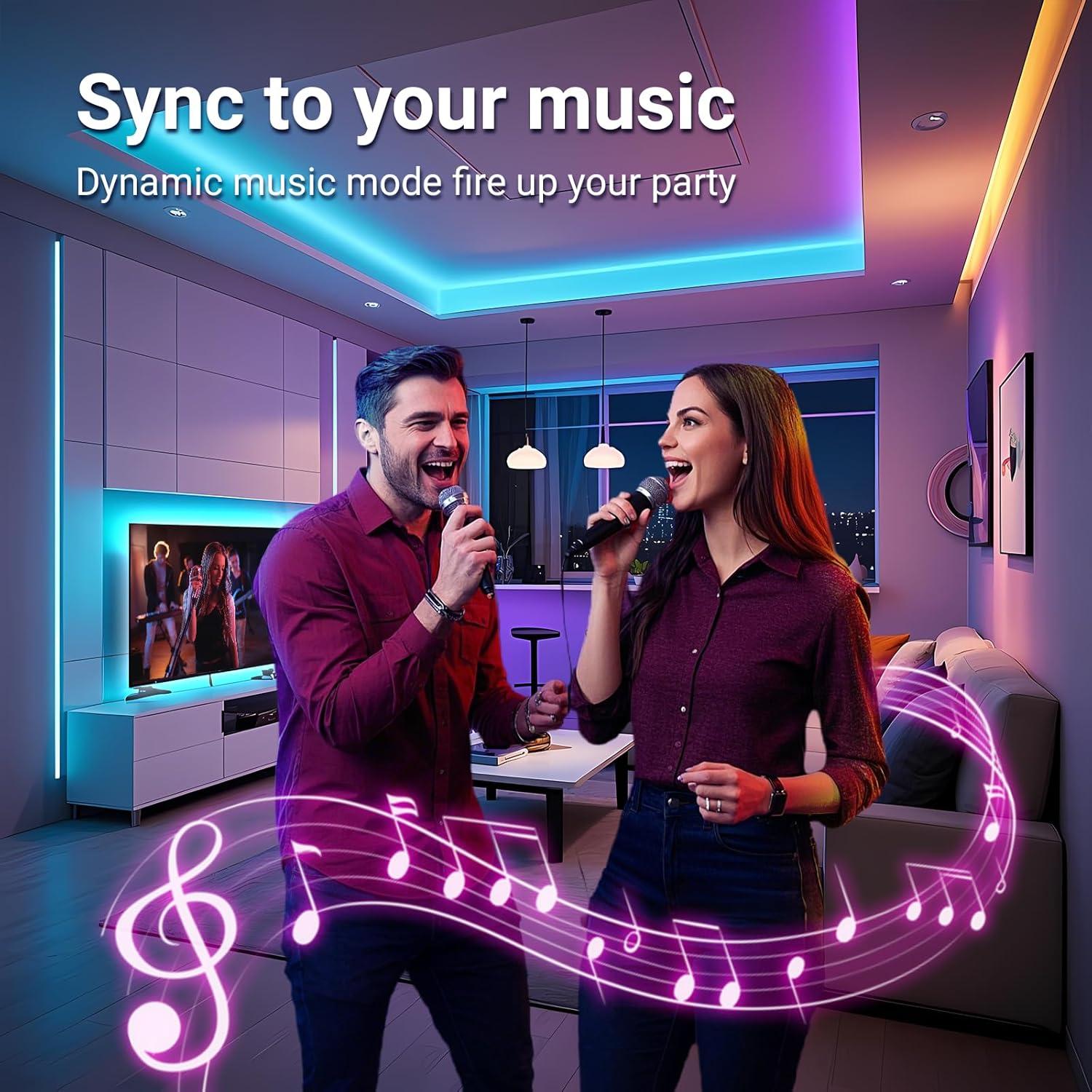 Tira de Luz LED Inteligente Hyrion 15.24m WiFi RGB con Control Voz