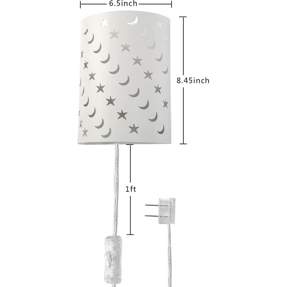 Aplique de Pared Enchufable AizzKry Estrellas y Lunas 27.9x22.9cm