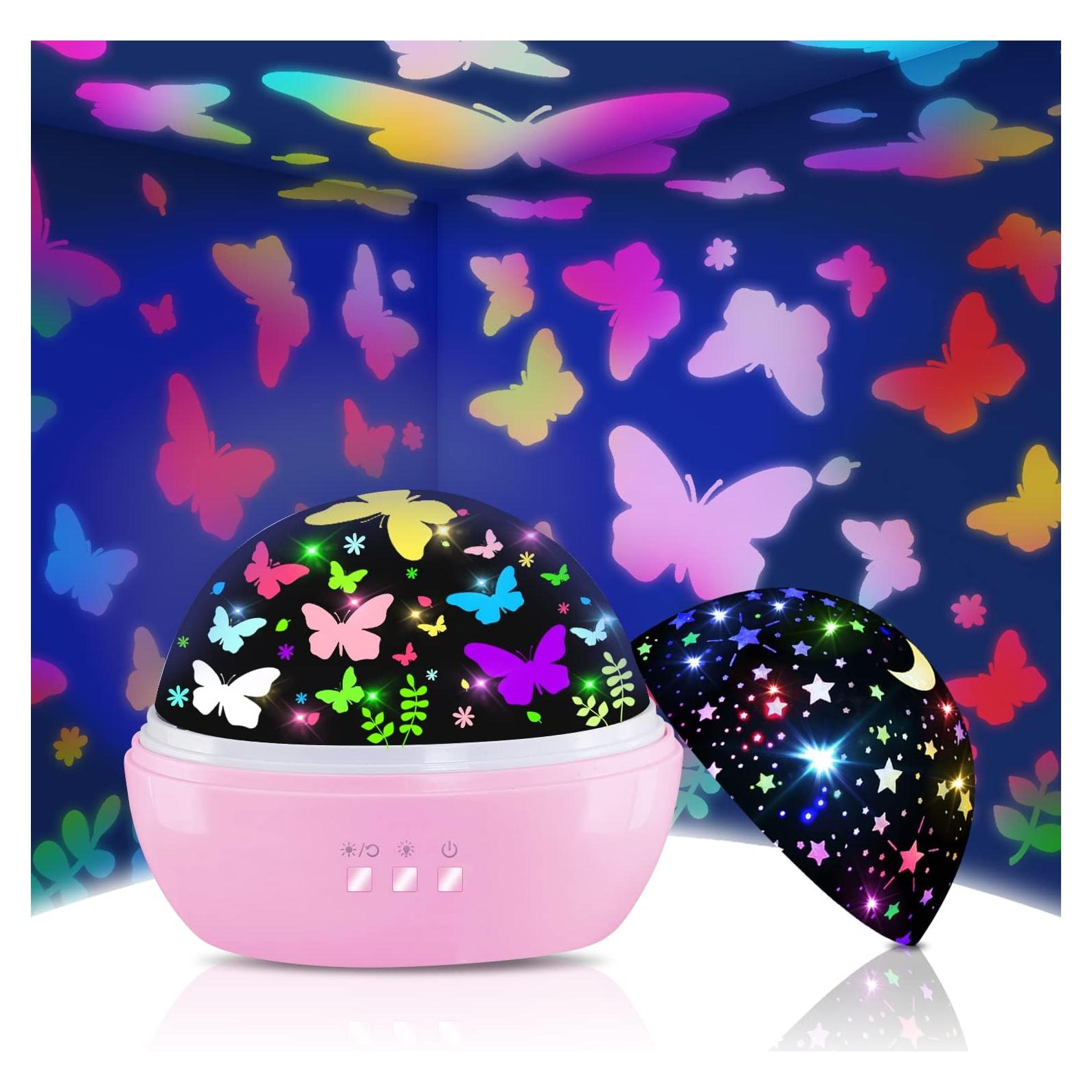 Proyector de Estrellas Mariposa JKGIFTS Rosa Luz Nocturna
