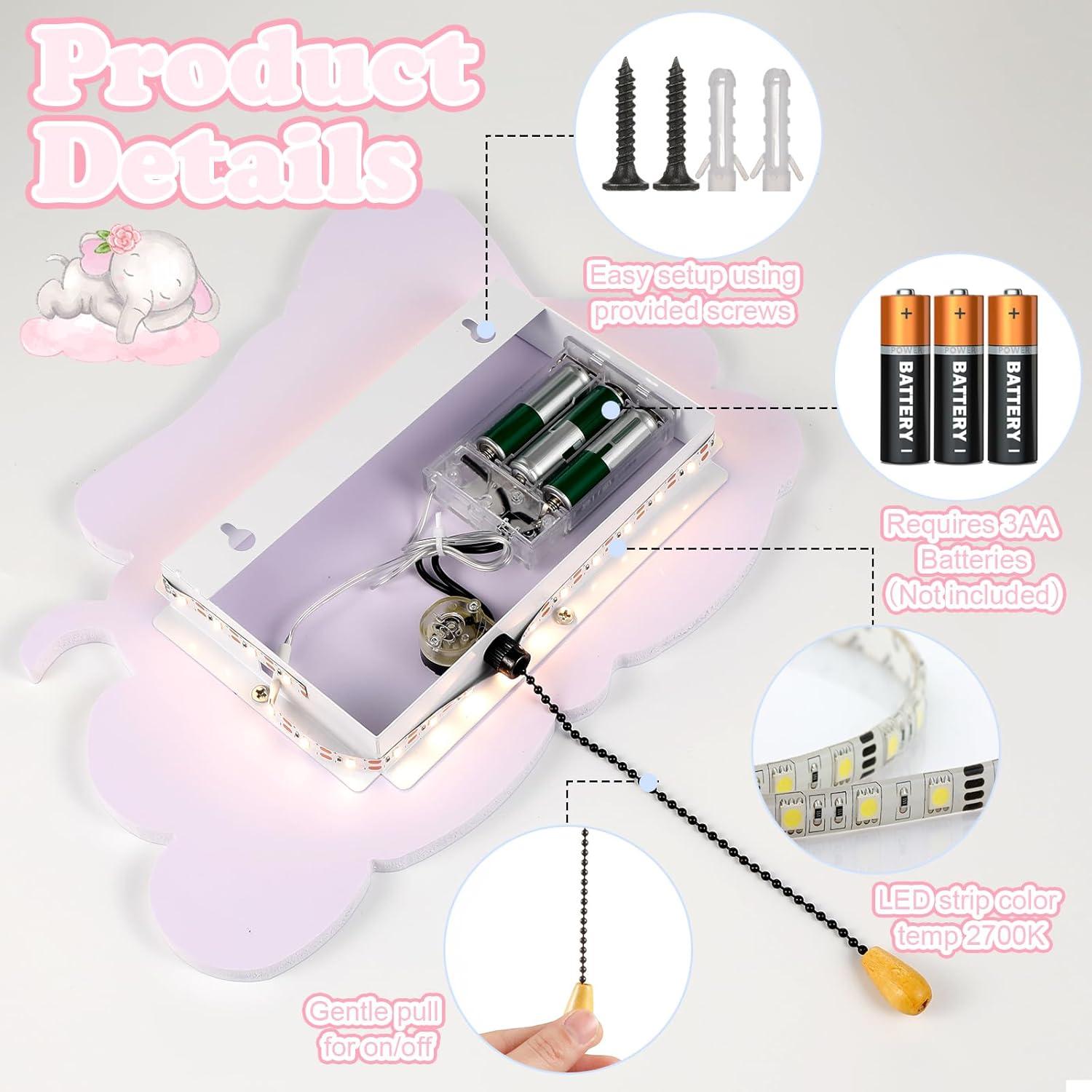 Lámpara de Pared Nocturna Elefante Aurelema 12x10 cm