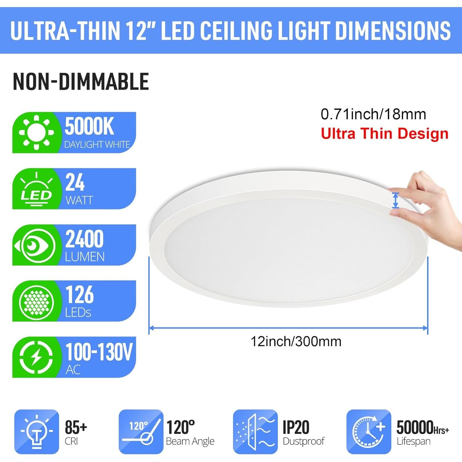 Luz de Techo LED Empotrada SunRider 24W 5000K 2400LM 30cm