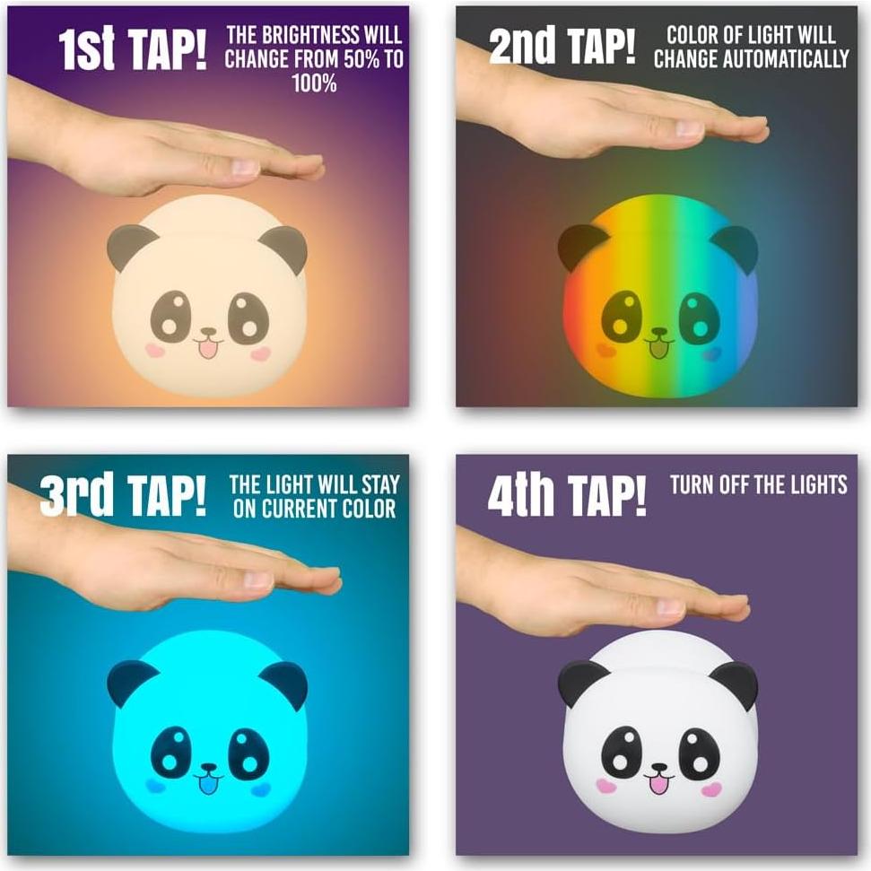 Luz Nocturna Panda AULTRA Recargable USB 16 Colores 10h