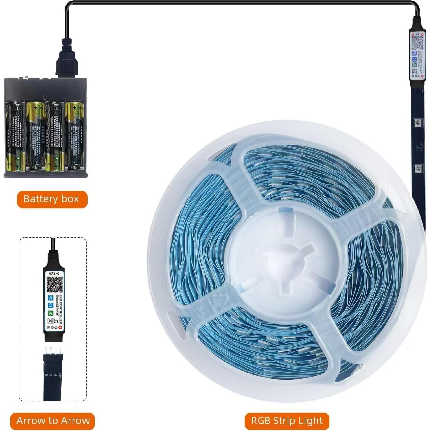 Luces de tira LED RGB 8 metros 1986 con control remoto y música