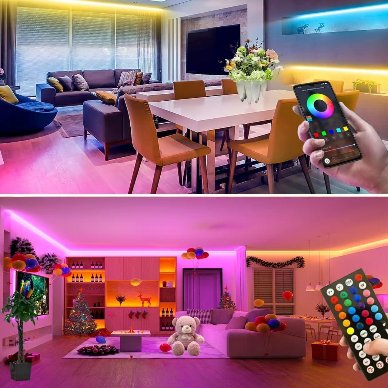 Luces de tira LED RGB 8 metros 1986 con control remoto y música