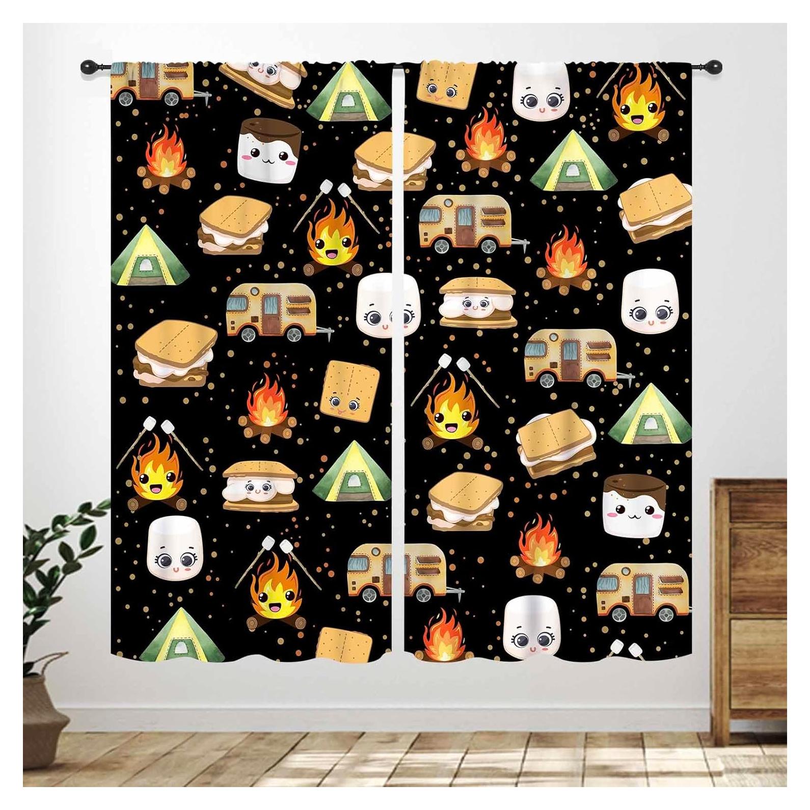 Cortinas de Cocina Lnepty, Pack de 2, 53.34 x 137.16 cm, Camping