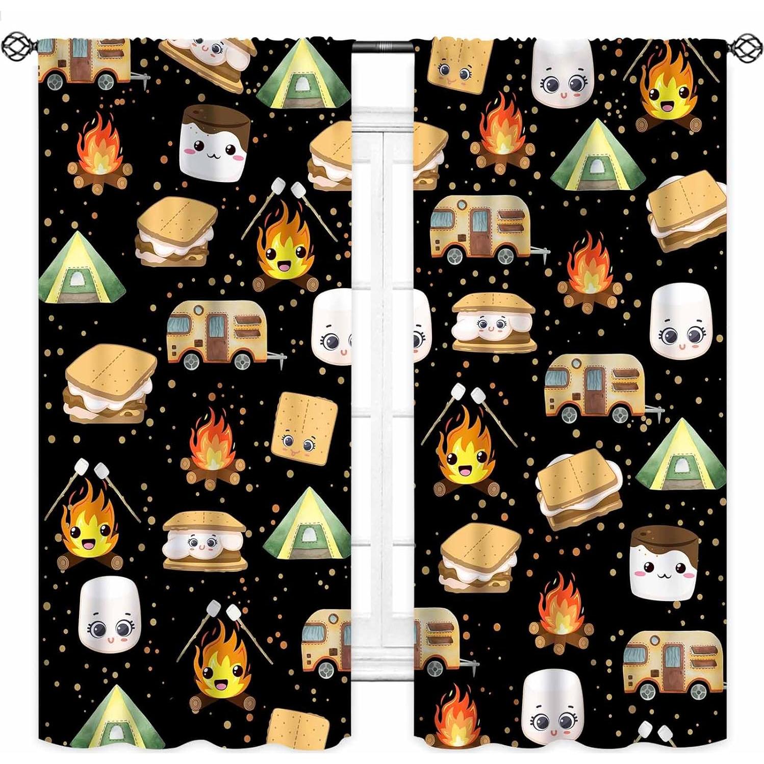 Cortinas de Cocina Lnepty, Pack de 2, 53.34 x 137.16 cm, Camping