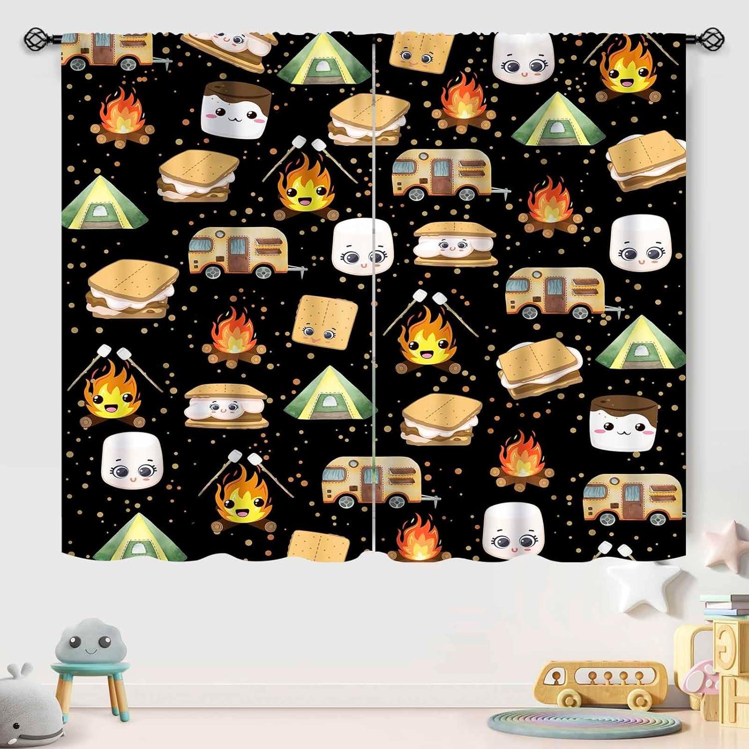 Cortinas de Cocina Lnepty, Pack de 2, 53.34 x 137.16 cm, Camping