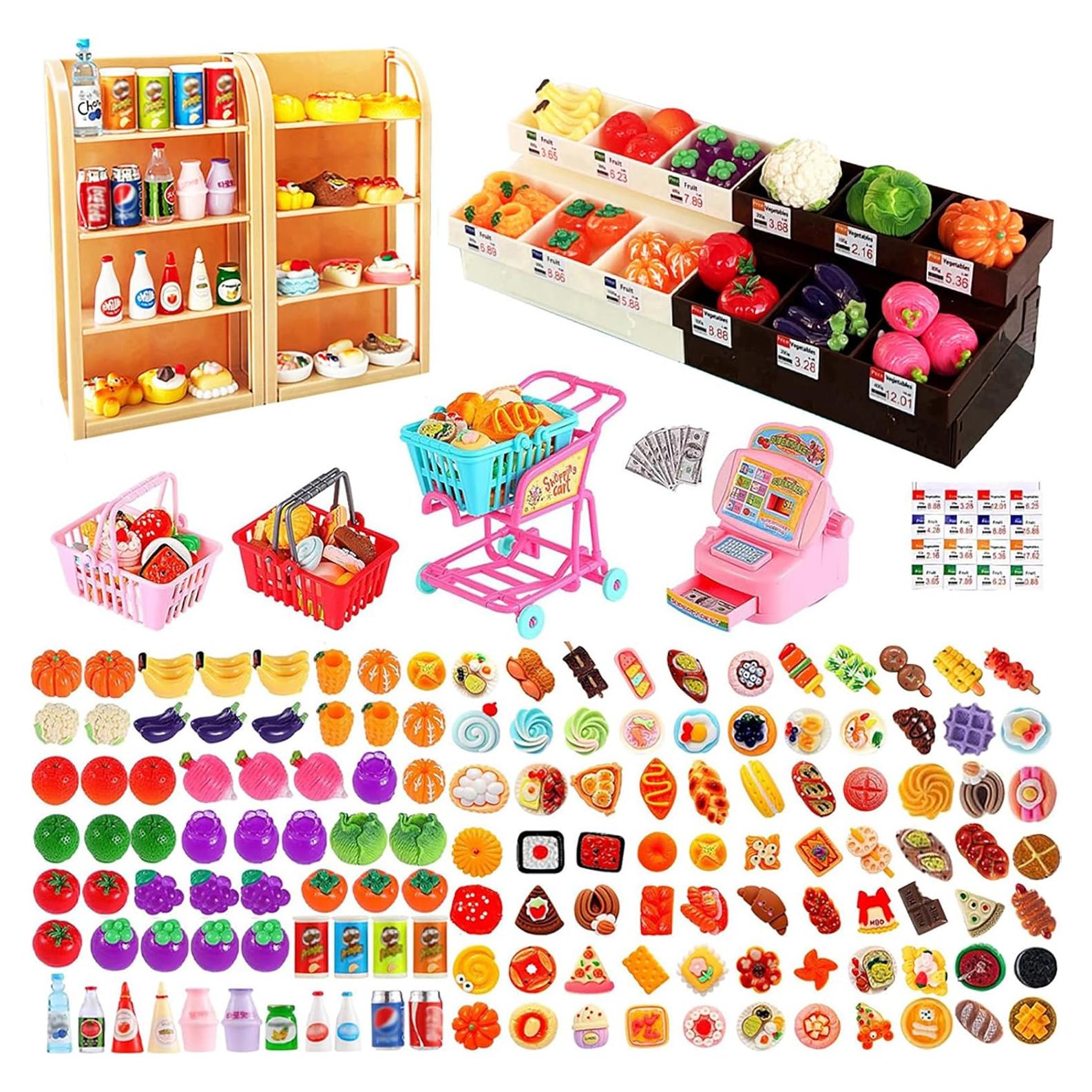 Juego de Supermercado Miniatura 158 Piezas Dudujelly