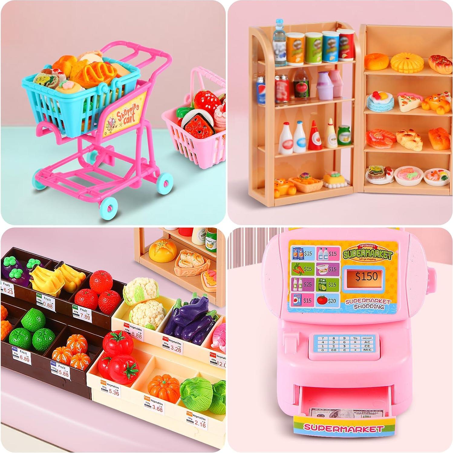 Juego de Supermercado Miniatura 158 Piezas Dudujelly