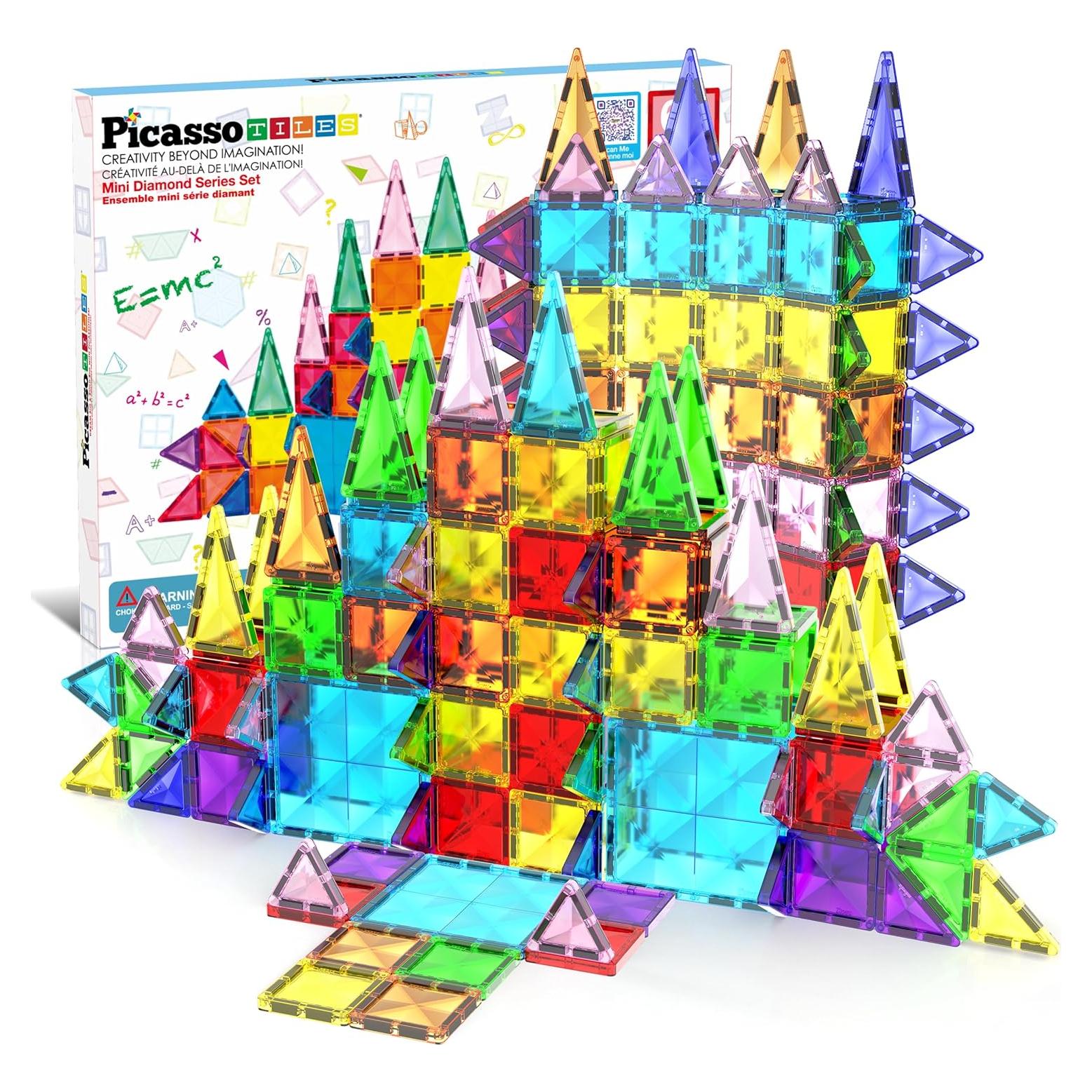 PicassoTiles 60 Piezas Azulejos Magnéticos Portátiles Juguete STEM