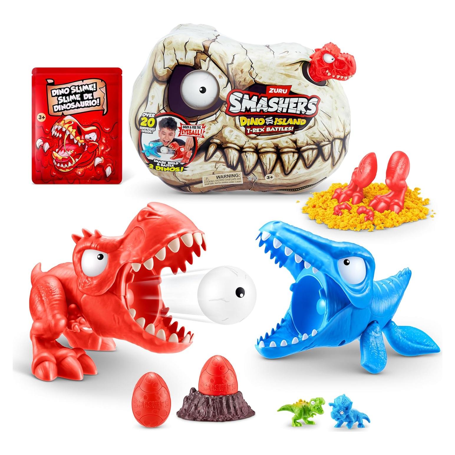 Smashers Isla Dino Mini T-Rex Batallas Playset ZURU Rojo