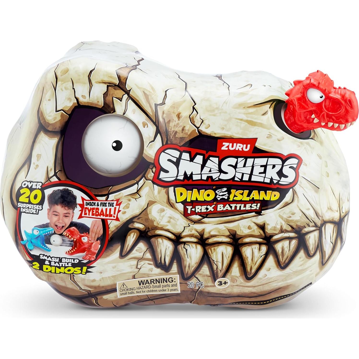 Smashers Isla Dino Mini T-Rex Batallas Playset ZURU Rojo