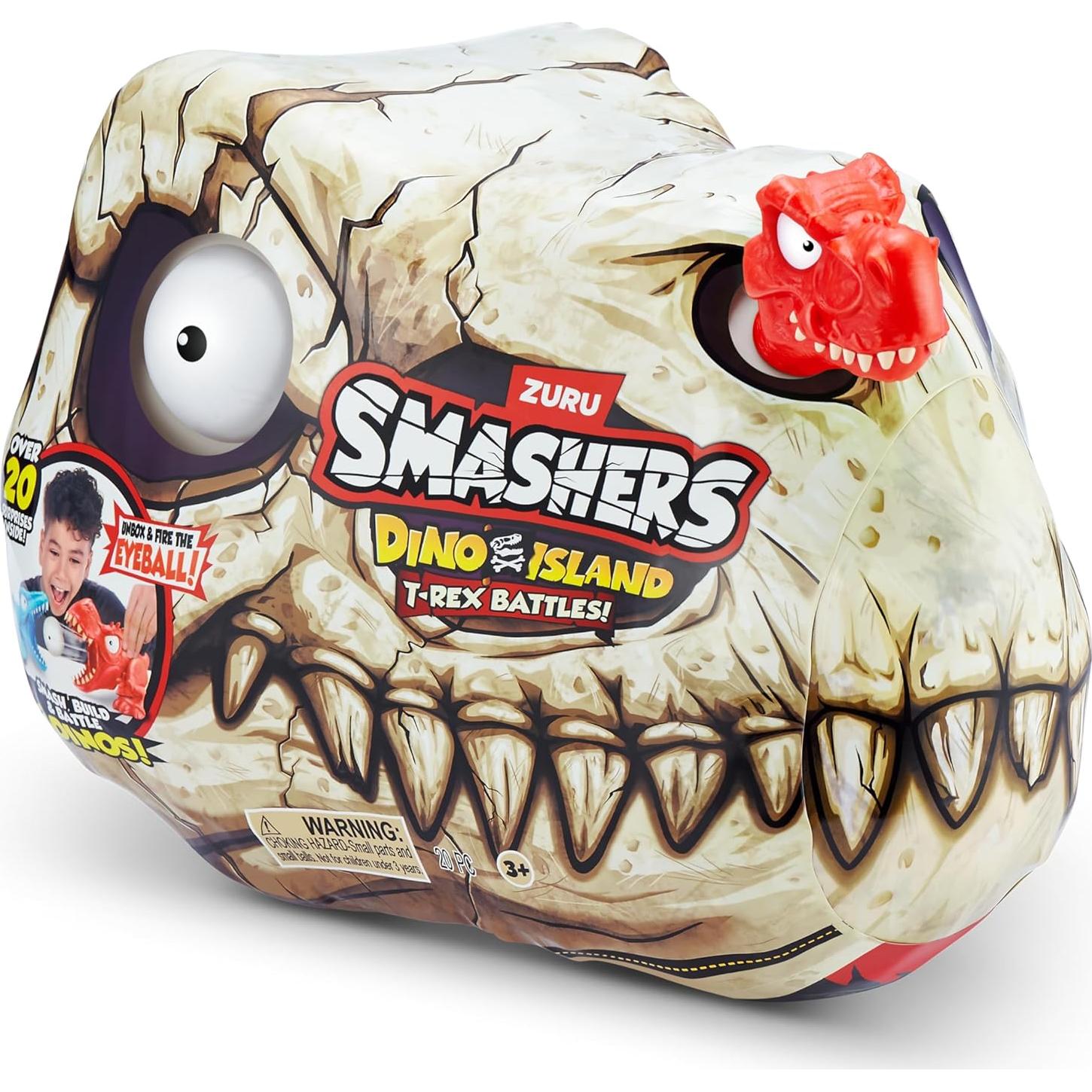 Smashers Isla Dino Mini T-Rex Batallas Playset ZURU Rojo