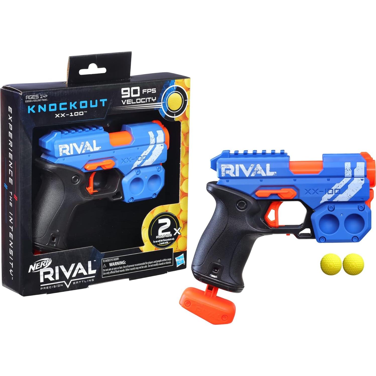Blaster Nerf Rival Knockout XX-100 Azul - 27.43 m/s Velocidad
