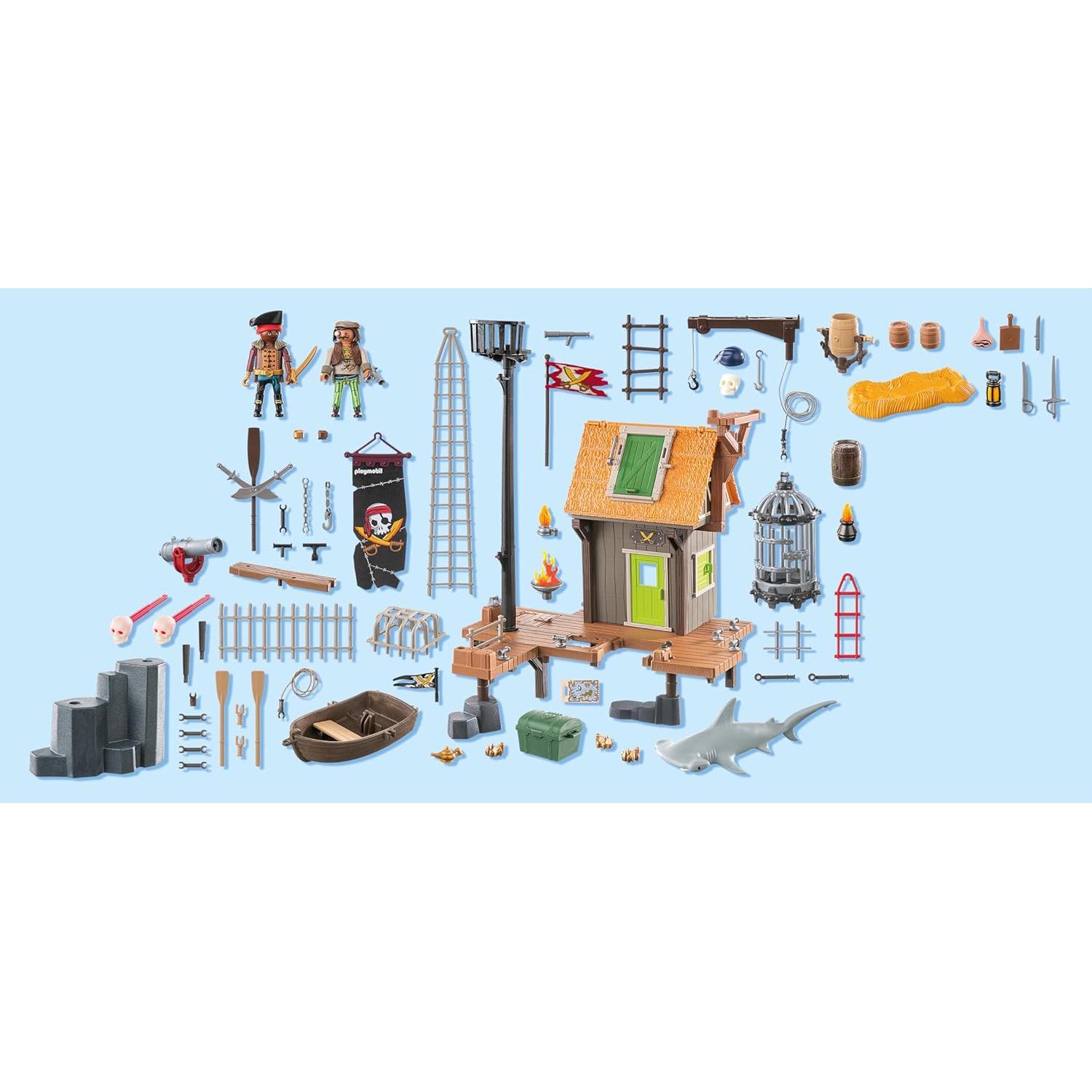 Puerto Pirata Playmobil 71792 con tiburón y accesorios