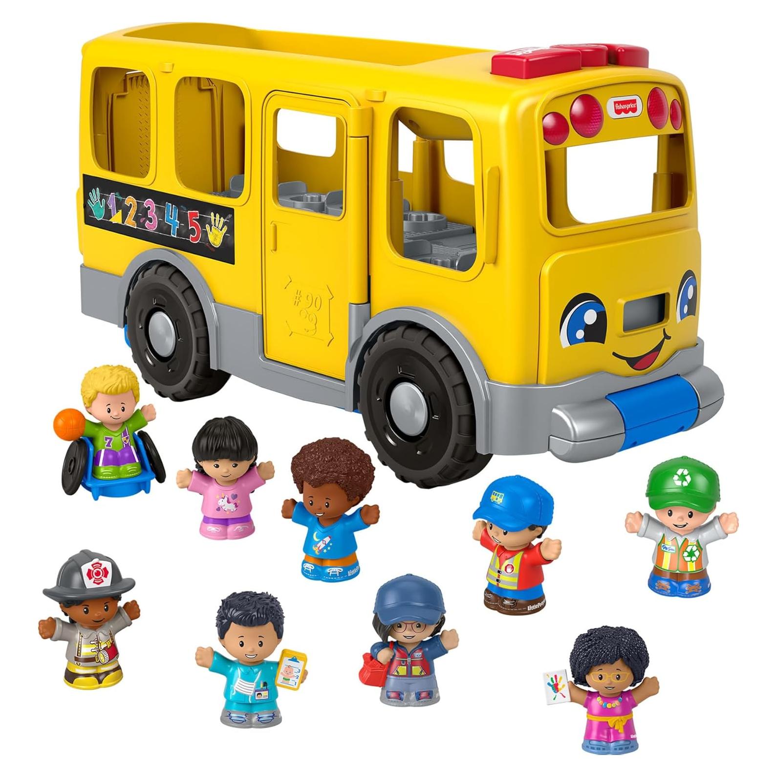 Fisher-Price Autobús Escolar Musical Grande con 9 Figuras