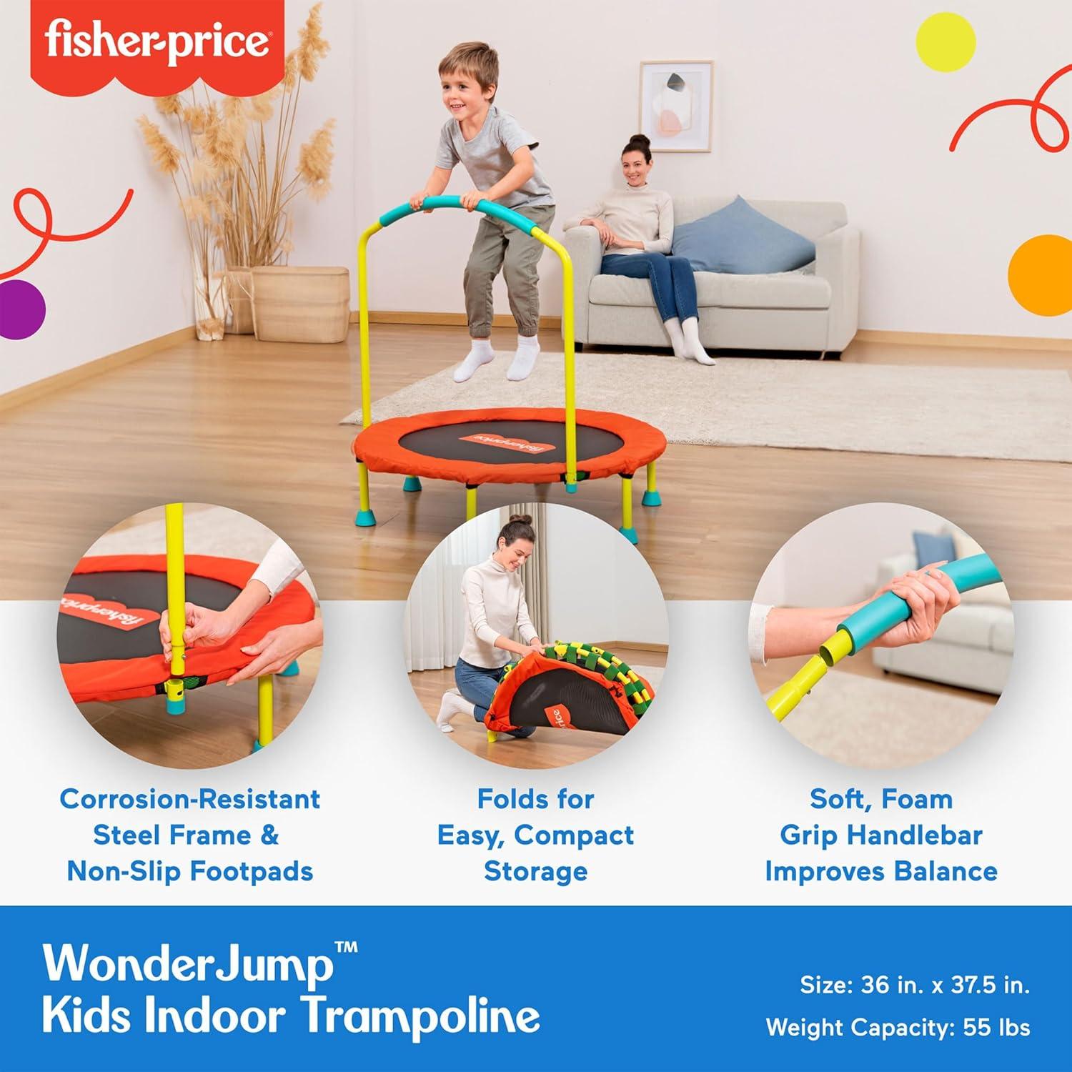 Trampolín Mini Fisher-Price WonderJump 91 cm Multicolor