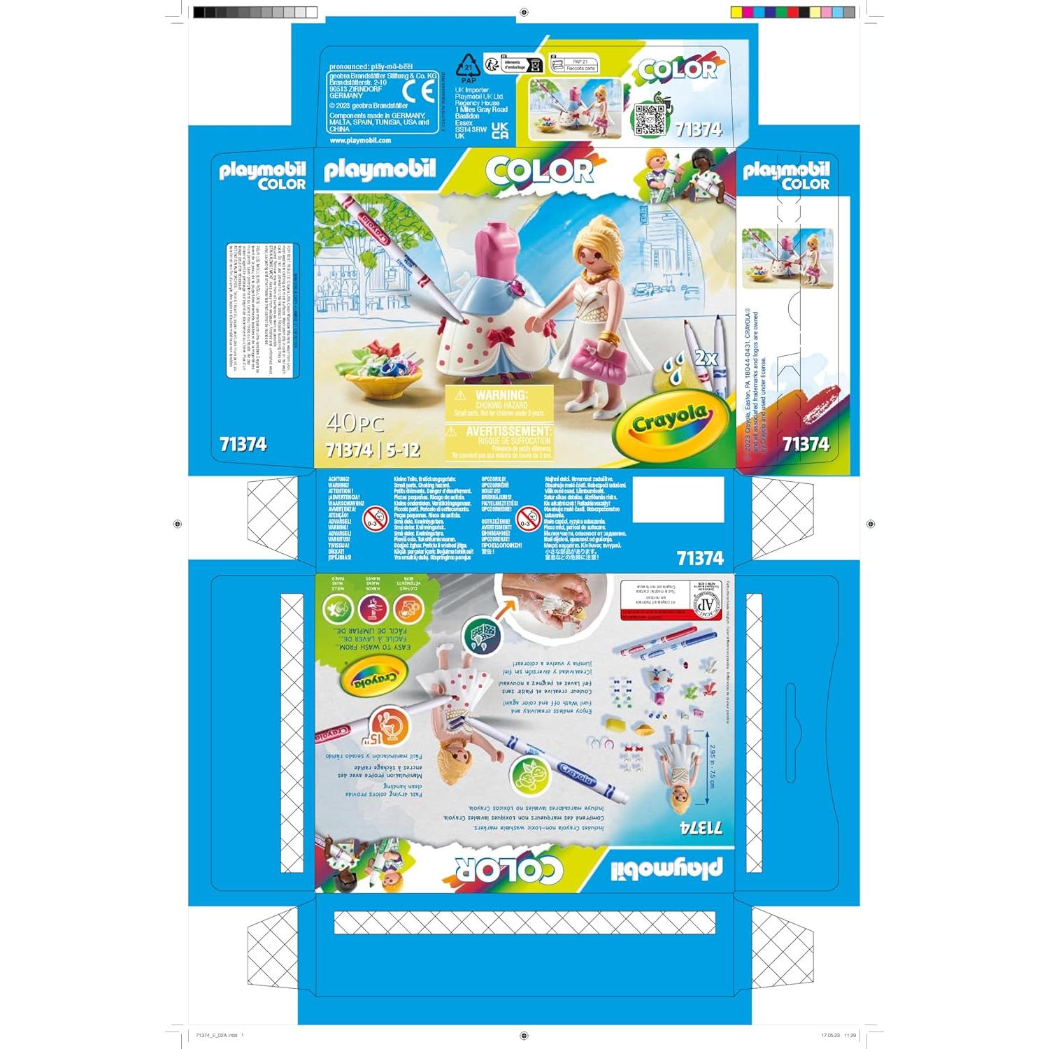 Playmobil Diseñador de Moda 71374 con Marcadores Crayola