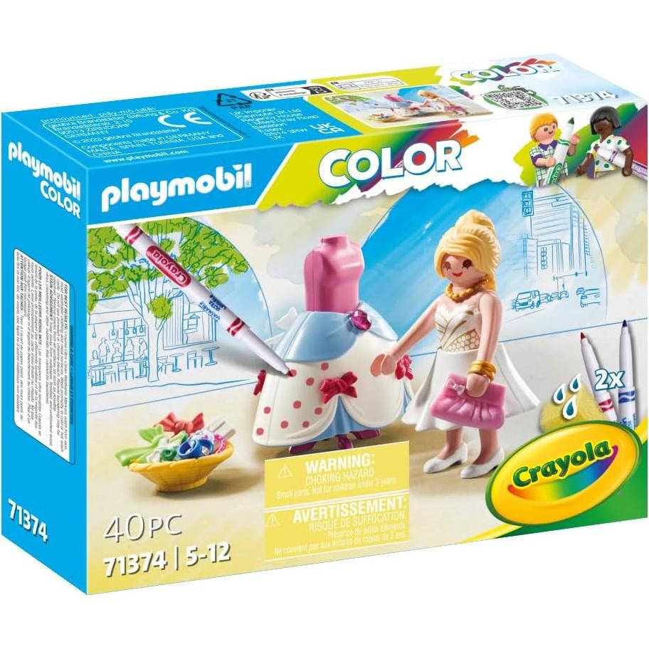Playmobil Diseñador de Moda 71374 con Marcadores Crayola