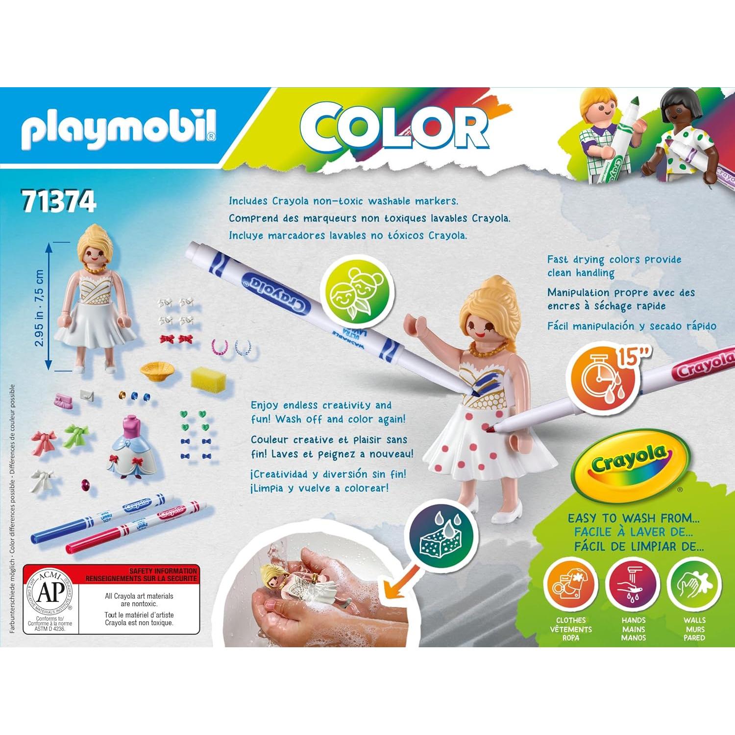 Playmobil Diseñador de Moda 71374 con Marcadores Crayola