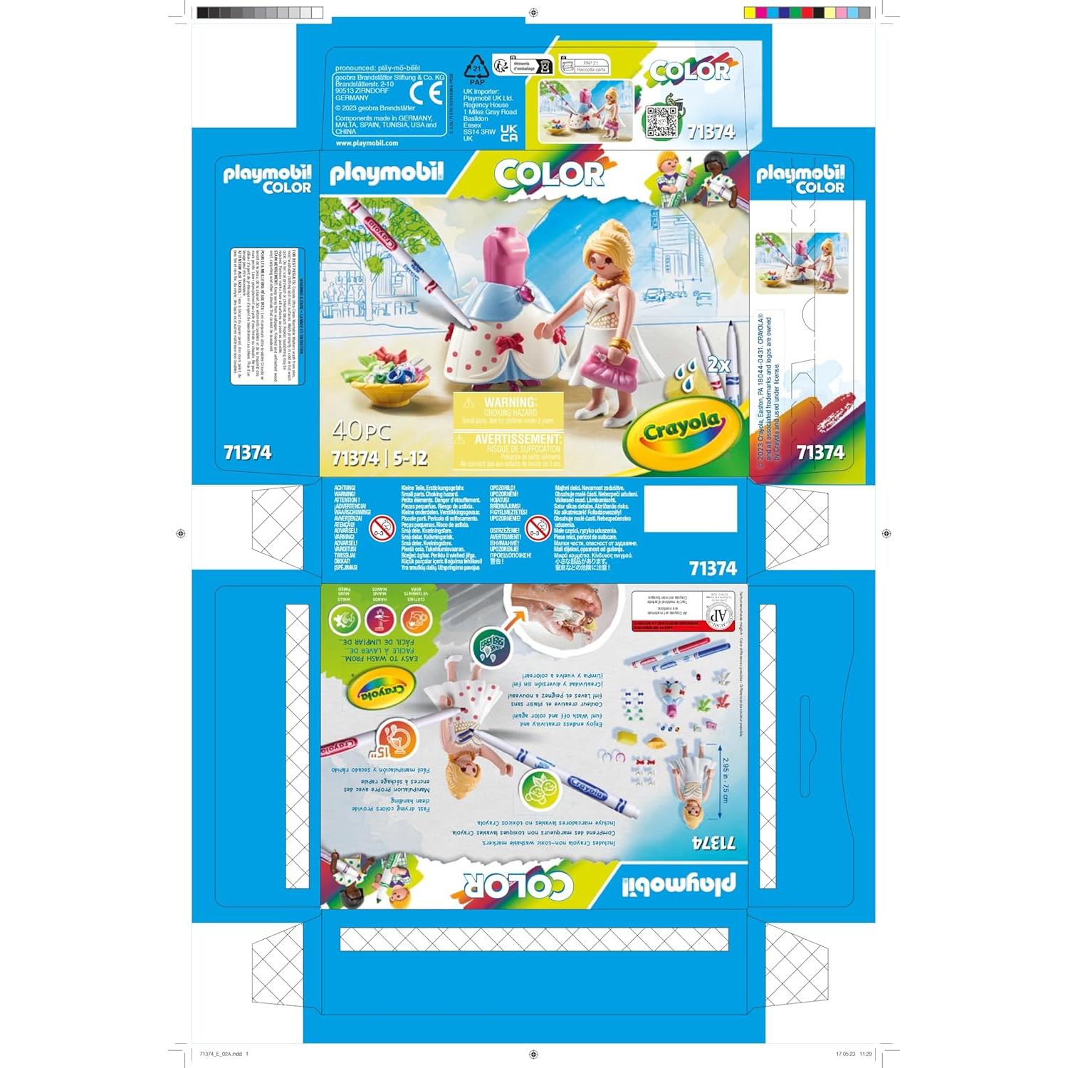 Playmobil Diseñador de Moda 71374 con Marcadores Crayola