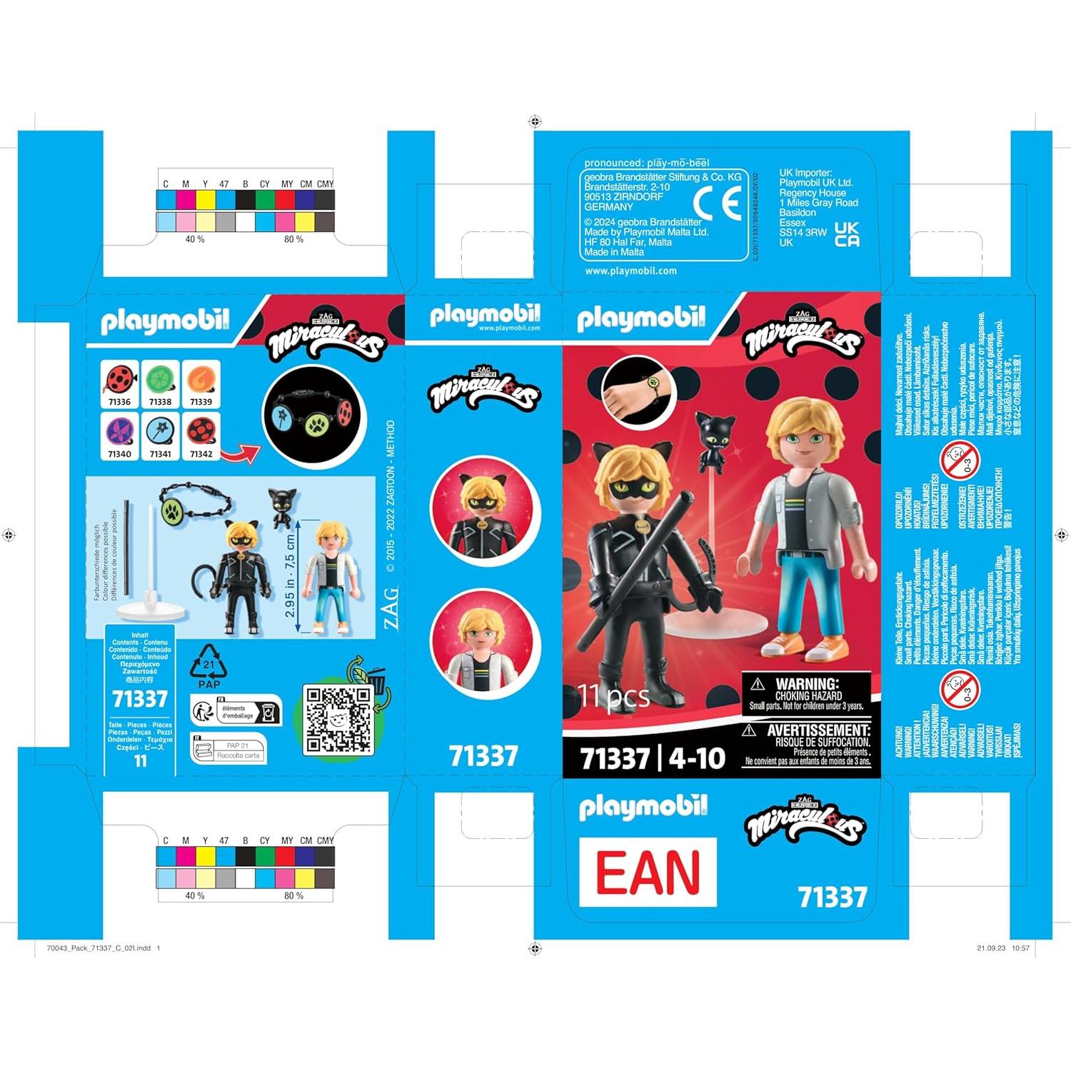 Playmobil Miraculous Adrien y Cat Noir - Juguete 4-10 años