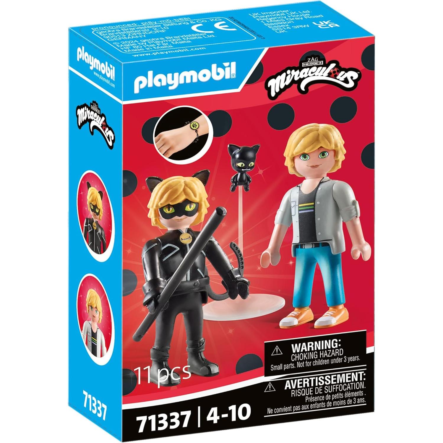 Playmobil Miraculous Adrien y Cat Noir - Juguete 4-10 años
