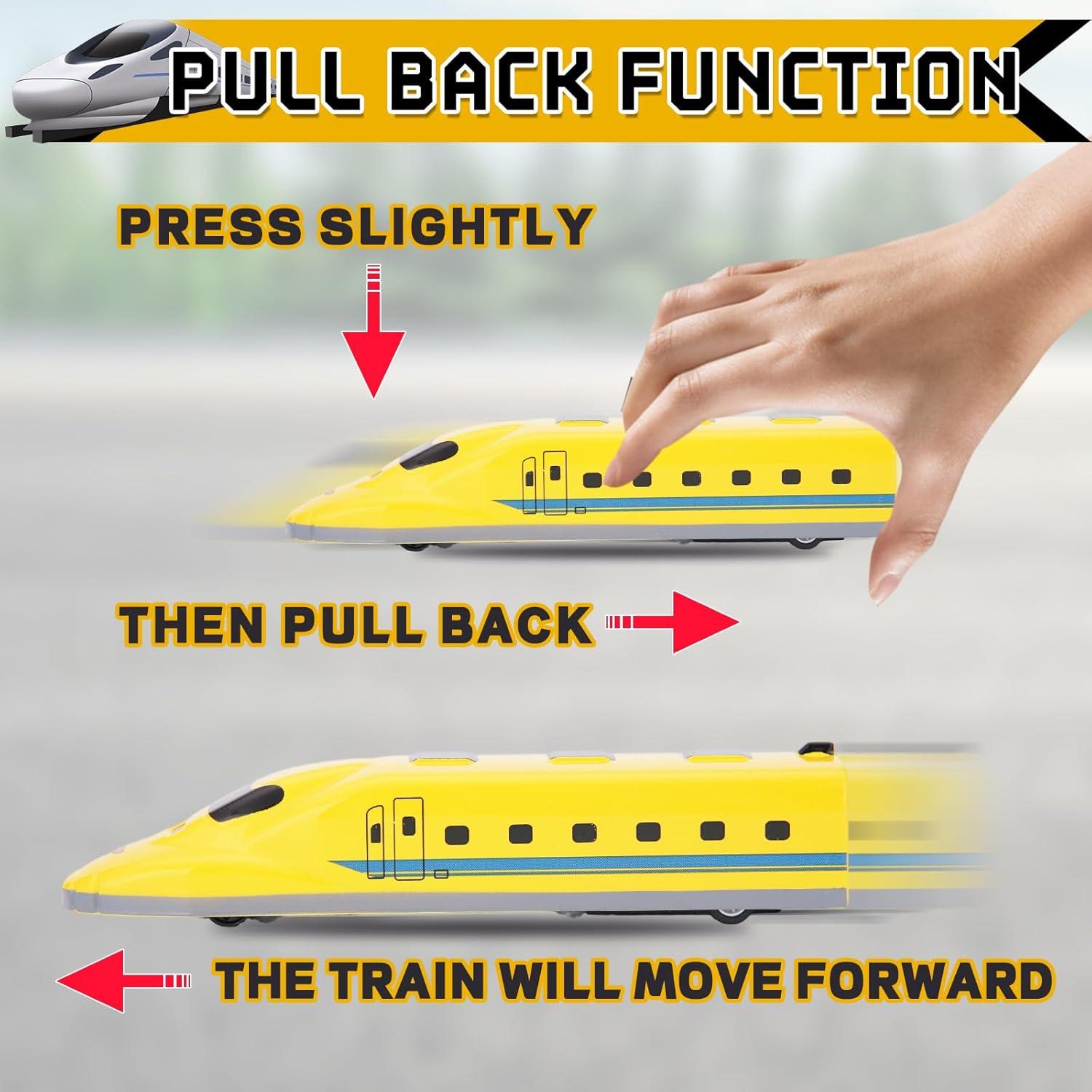 Set de 12 Trenes Bala de Tracción hacia Atrás Crelloci