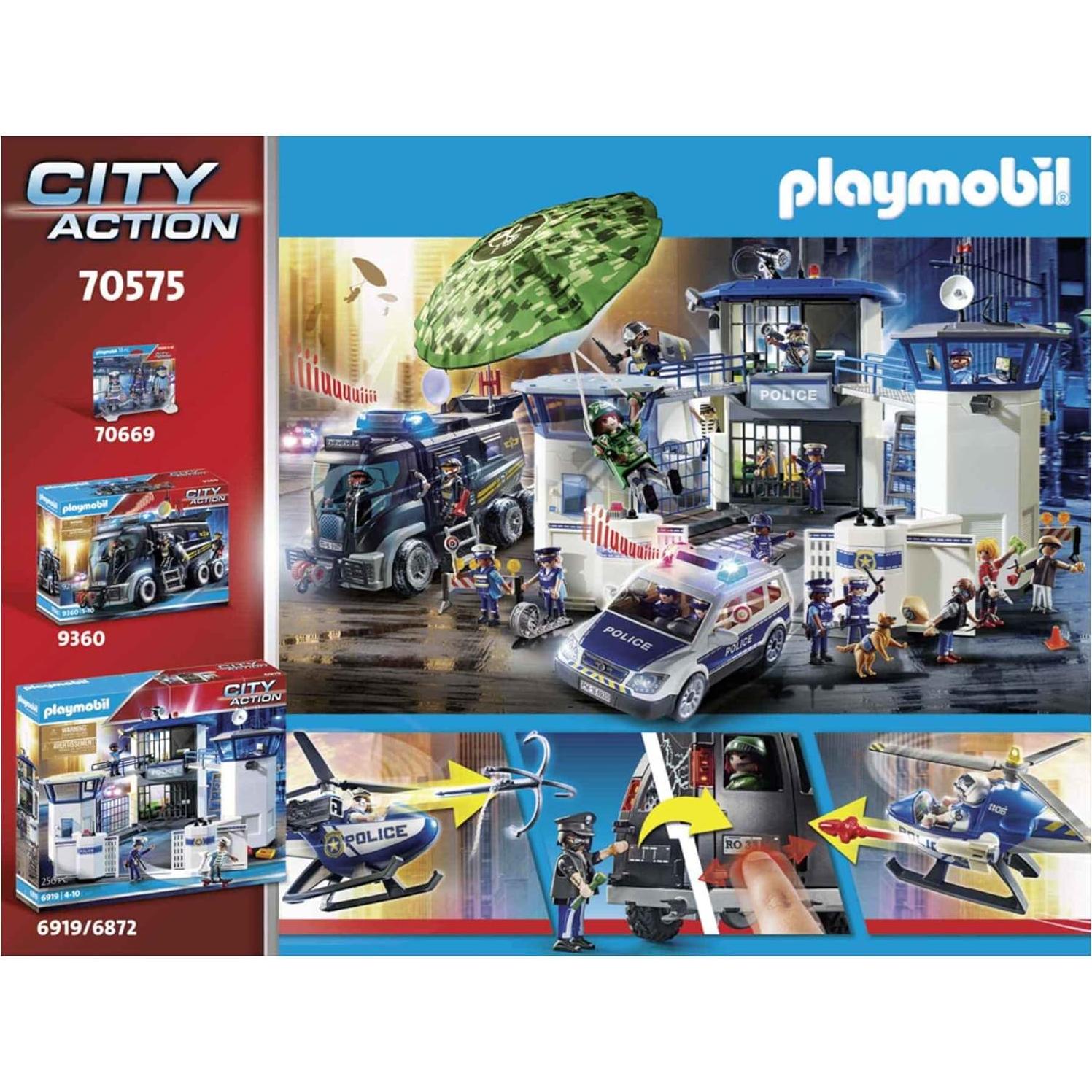 Persecución de Helicóptero Playmobil 70575 con Furgón
