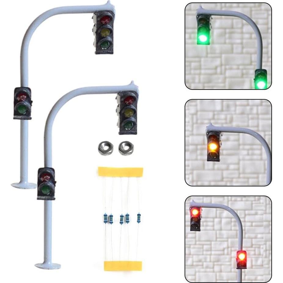 2 Semáforos LED Escala N Cloudpower 3 Luces Verde-Amarillo-Rojo