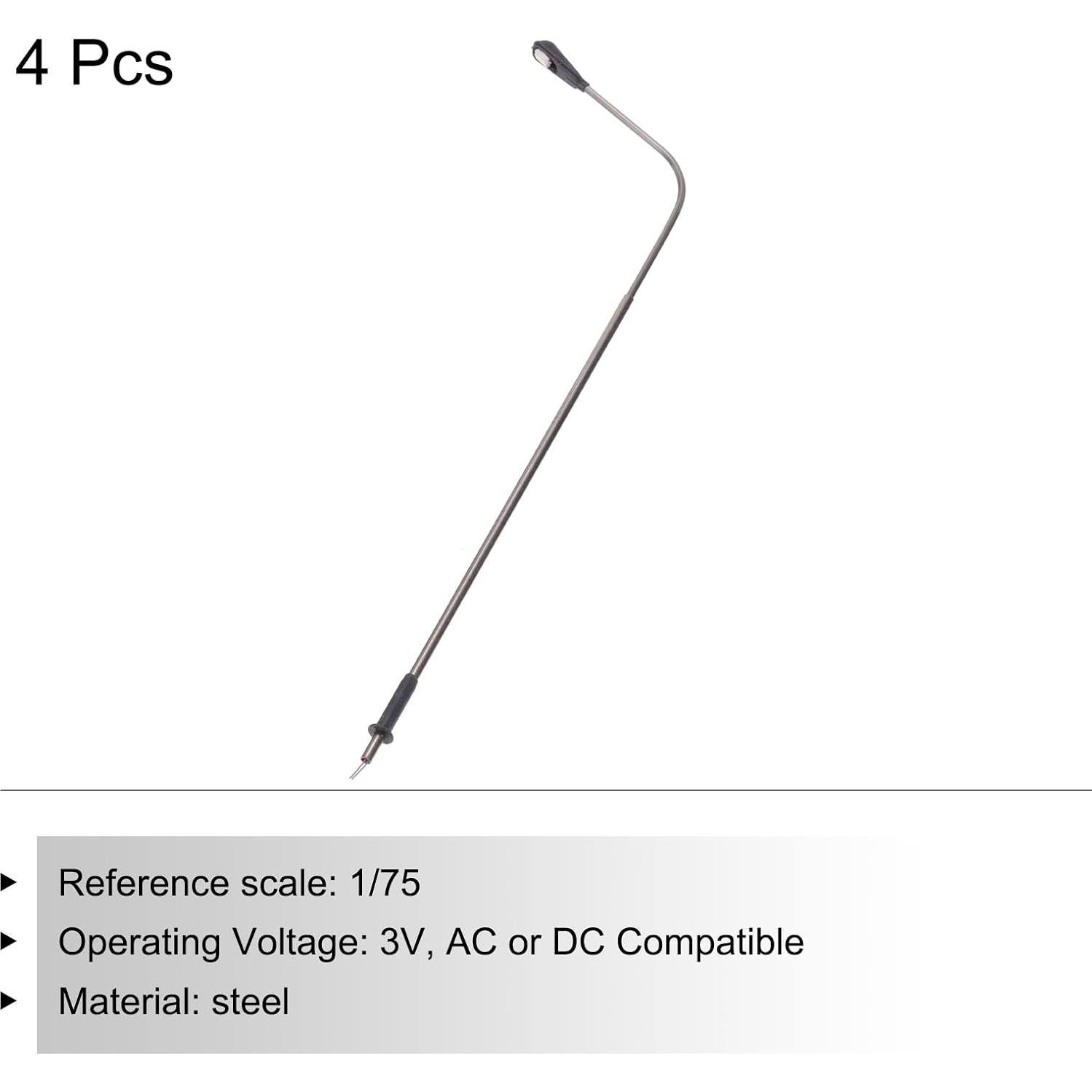 Lámpara de Poste LED MECCANIXITY 15cm 1/75 Escala Paquete de 4