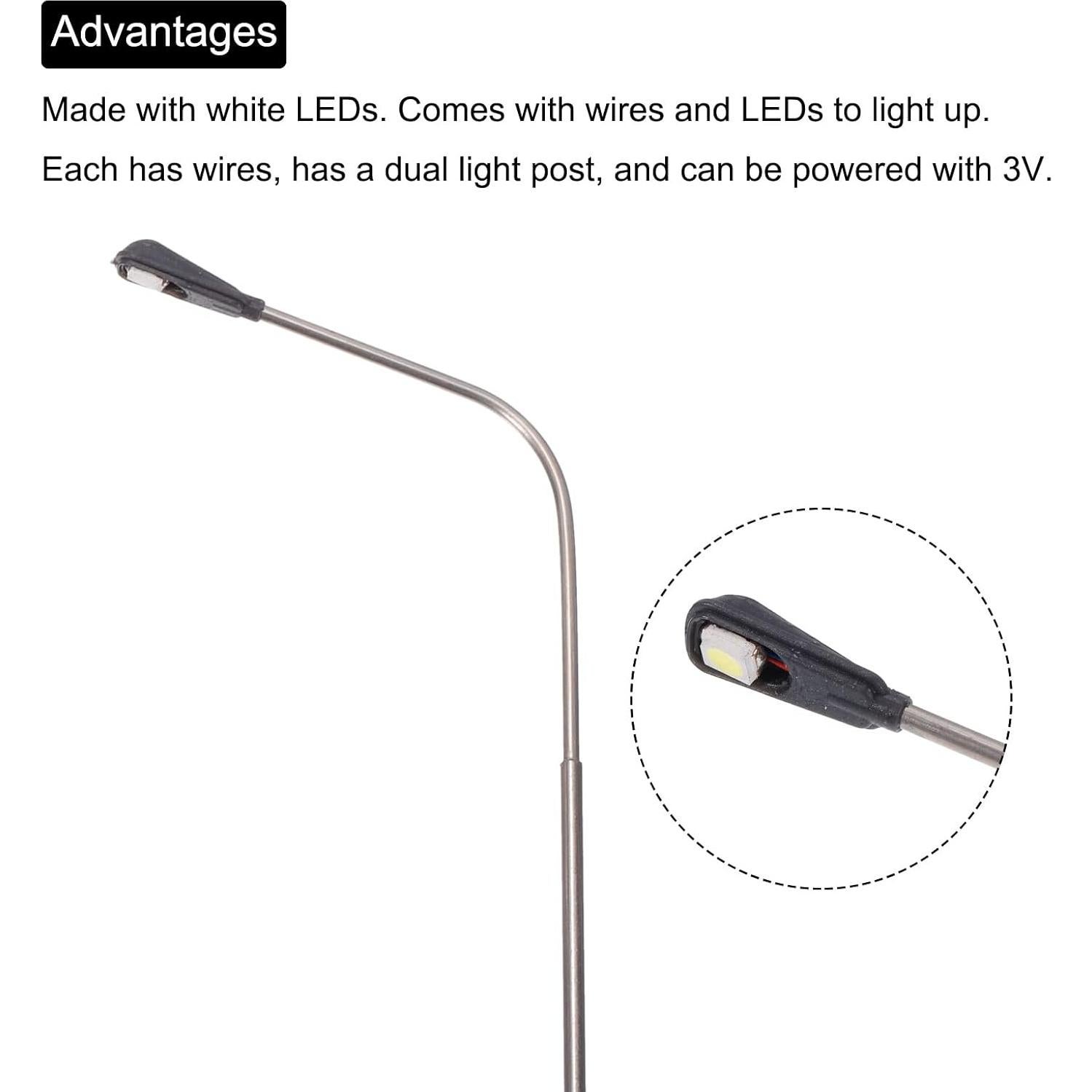 Lámpara de Poste LED MECCANIXITY 15cm 1/75 Escala Paquete de 4