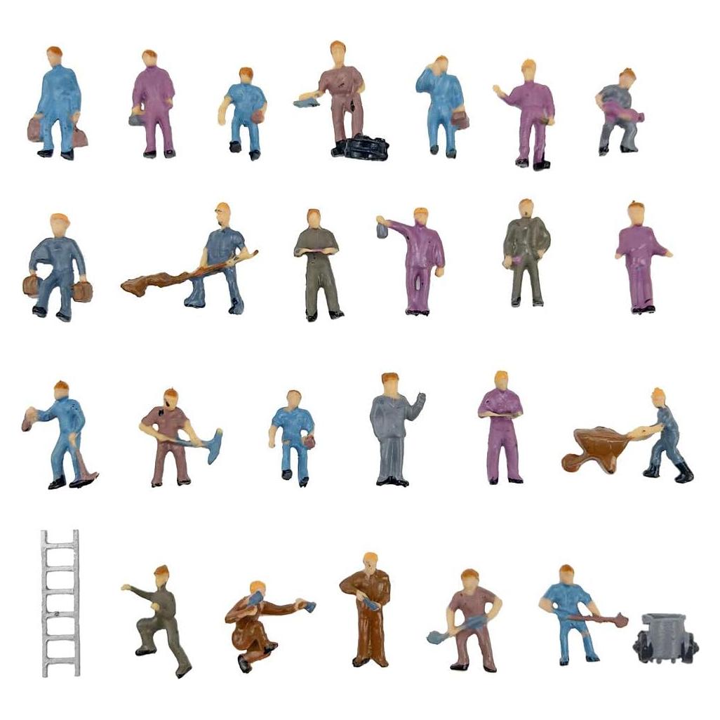 Figuras de Personas de Tren 1:87 CWBPING - 26 Piezas