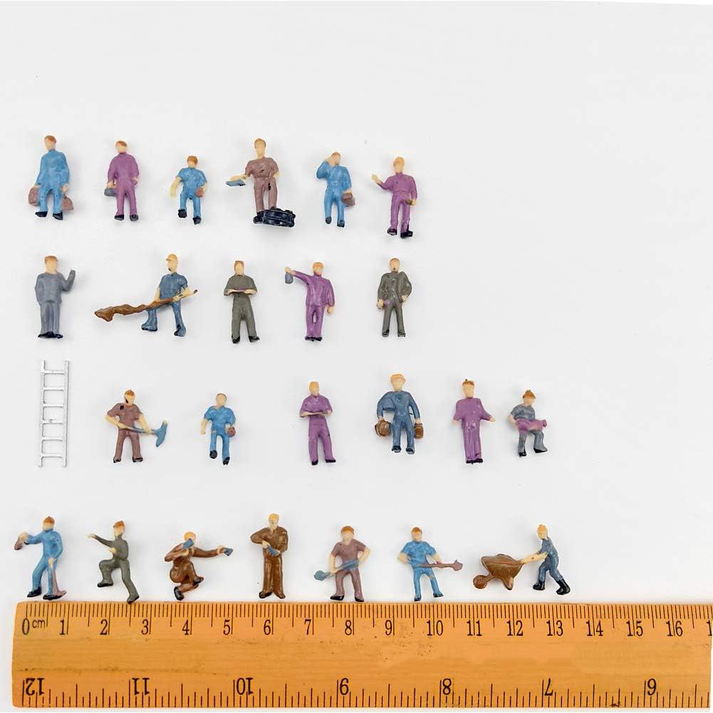Figuras de Personas de Tren 1:87 CWBPING - 26 Piezas