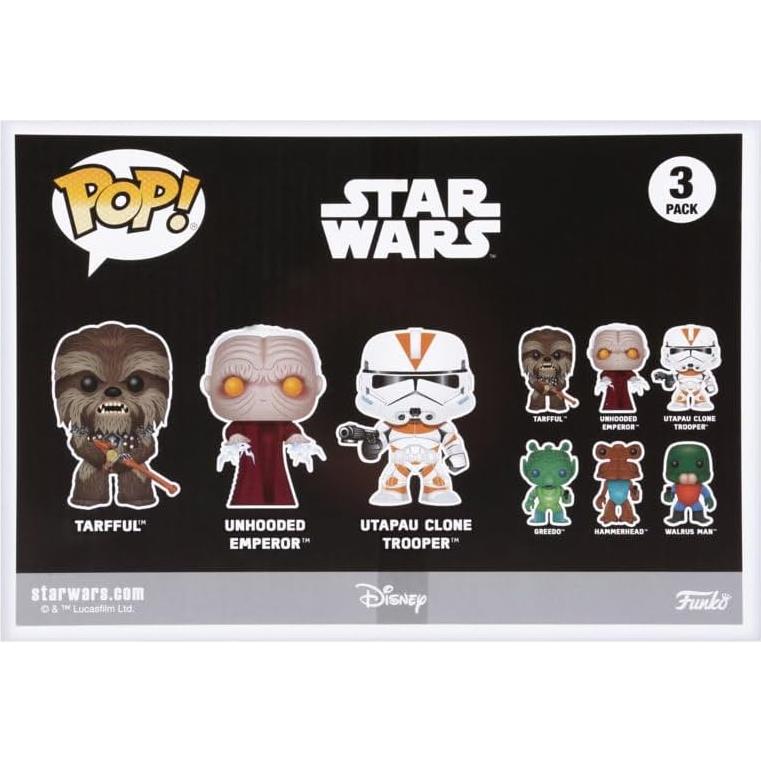 Set 3 Figuras Pop! Star Wars Tarfful Clon Trooper 10 cm
