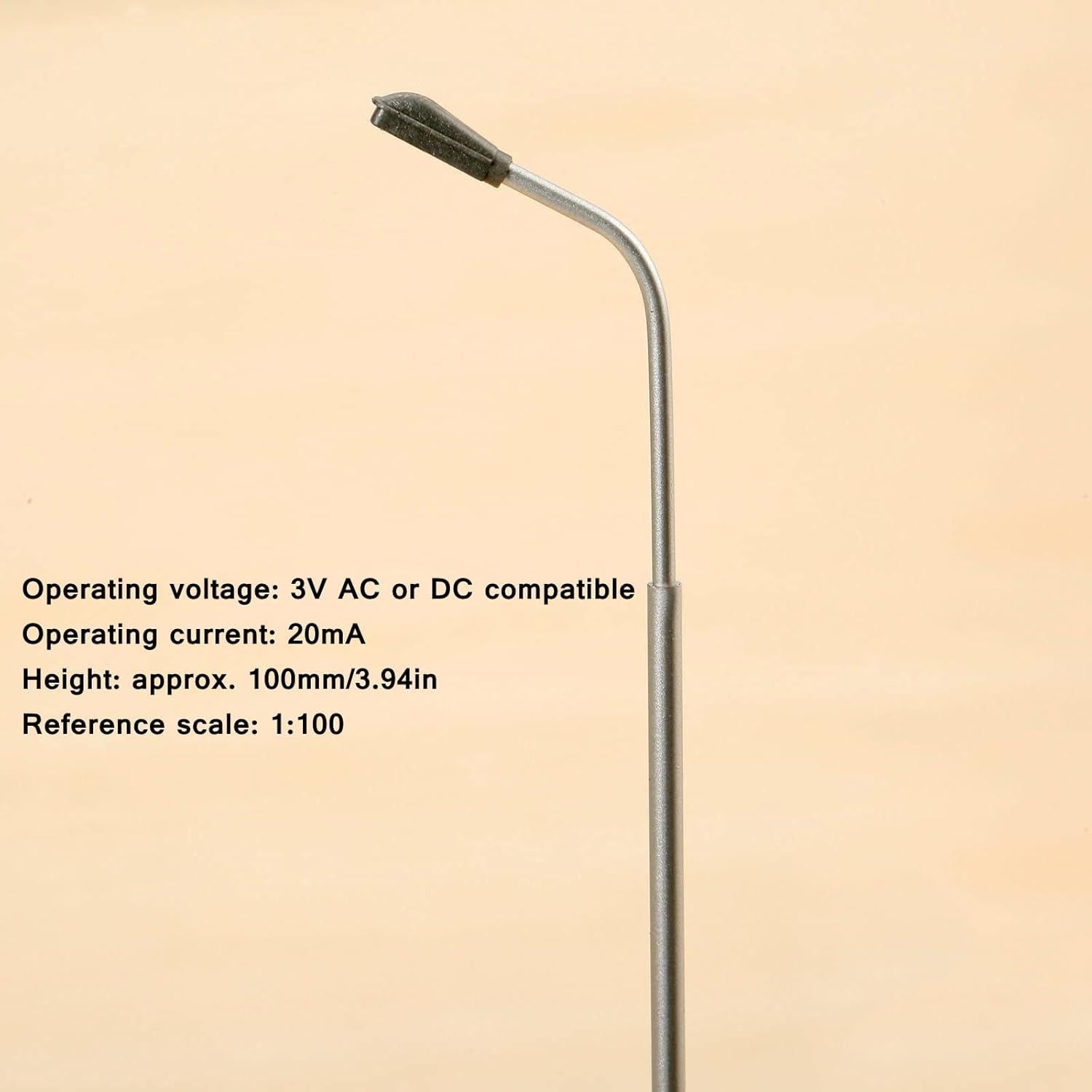 20 Faroles LED Doble para Modelos de Ferrocarril Yetaha 11cm