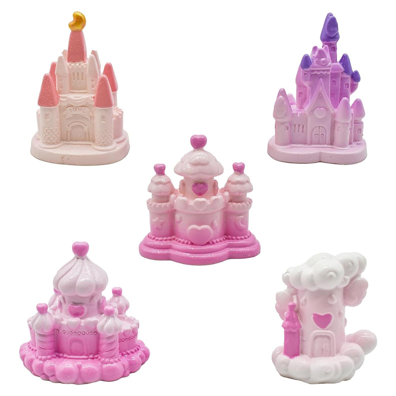5 Figuras de Castillo en Miniatura Pinenjoy - Resina 4-6 cm