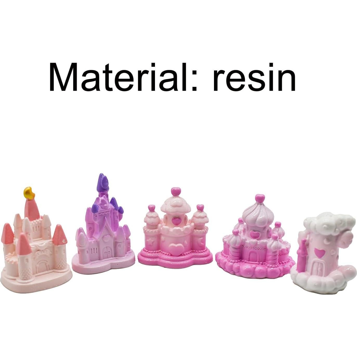 5 Figuras de Castillo en Miniatura Pinenjoy - Resina 4-6 cm